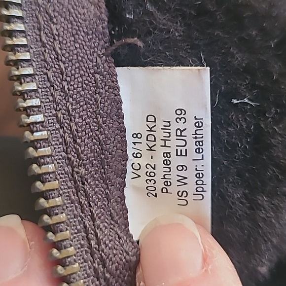 OluKai Shoes Women's sz 9 Pehuea Hulu Brown Leather/Suede Faux Fur Lined Sneaker - Picture 10 of 12